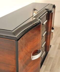 Art Deco Sideboard, higloss paintjob (interior & exterior), france foot, original fittings, glasplate, 4 big drawers, curved swingdoors