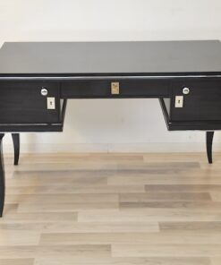 Art Deco lady desk, unique design, rare body form, original curved legs, clean interior