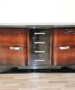 Art Deco Sideboard, higloss paintjob (interior & exterior), france foot, original fittings, glasplate, 4 big drawers, curved swingdoors