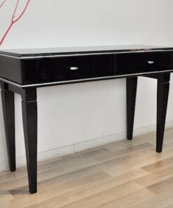Art Deco Console, pointing feet, 2 big drawers, chromefittings, handpolished