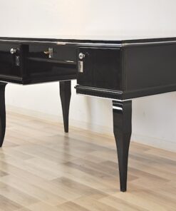 Art Deco lady desk, unique design, rare body form, original curved legs, clean interior