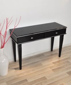 Art Deco Console, pointing feet, 2 big drawers, chromefittings, handpolished