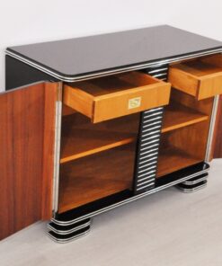 Art Deco Commode, bruxelle, stairfoot, chromefittings & bars, handpolished & highgloss paintjob, buffet, living room, furniture