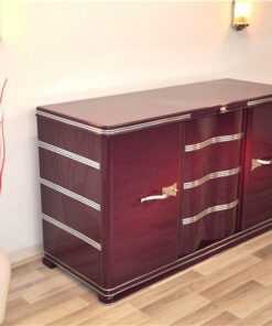 Art Deco Sideboard, construcion year: 1935, handpolished higgloss lilac, beautiful body form, chromefittings, chromebars,