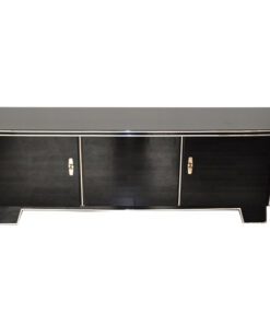 Art Deco Lowboard, classic body, rotating chromebars, clean interior, topplate made of lacobelglas