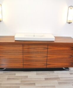 Art Deco XXl-basin, Santos-rosewood, Villeroy&Boch, highgloss black foot, unique design