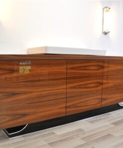 Art Deco XXl-basin, Santos-rosewood, Villeroy&Boch, highgloss black foot, unique design