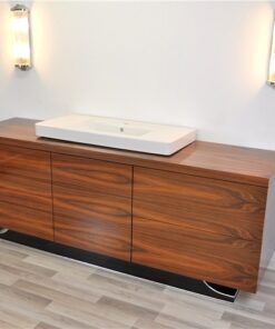 Art Deco XXl-basin, Santos-rosewood, Villeroy&Boch, highgloss black foot, unique design