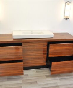 Art Deco XXl-basin, Santos-rosewood, Villeroy&Boch, highgloss black foot, unique design