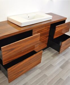 Art Deco XXl-basin, Santos-rosewood, Villeroy&Boch, highgloss black foot, unique design