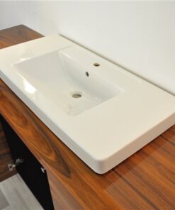 Art Deco XXl-basin, Santos-rosewood, Villeroy&Boch, highgloss black foot, unique design