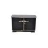 Petite Art Deco Commode, highgloss black, chrome elements, great feet