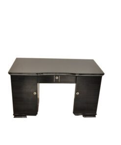 Art Deco Desk, Pianolacquer, lacobel glas plate, lockable, simple design
