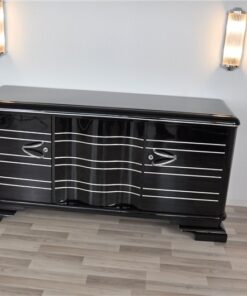 Art Deco Sideboard, Chromliner, Pianolacquer, great handles, plenty of storage space, absolute Eyecatcher