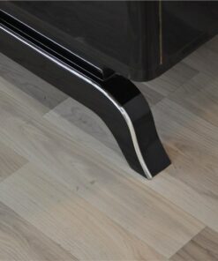 Art Deco Highboard, big chrome handles, highgloss black lacquer, plenty of storage space, clear design