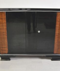 Art Deco Commode, walnutwood Ornamentations , Pianolacquer, simple bodyform