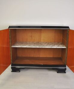 Art Deco Commode, walnutwood Ornamentations , Pianolacquer, simple bodyform