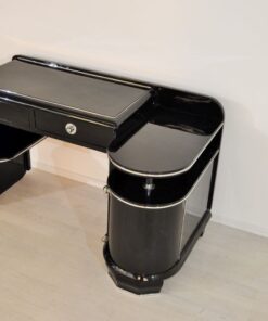 wonderful body language highgloss black pianolacquer with fine chromebars 2 drawers and one big swing door open design and painted backpanel