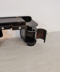 wonderful body language highgloss black pianolacquer with fine chromebars 2 drawers and one big swing door open design and painted backpanel
