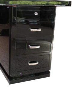 Art Deco, antique, original, rare, desk, highgloss, black, unique, high quality, elegant, office furniture, restored, french, pianolacquer
