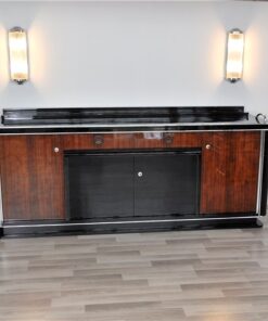 Art Deco, Sideboard, Buffet, living romm,rosewood, Palisander, veneer, big, elegant, plain, piano lacquer, Original, Vintage, Antique