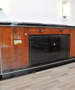 Art Deco, Sideboard, Buffet, living romm,rosewood, Palisander, veneer, big, elegant, plain, piano lacquer, Original, Vintage, Antique