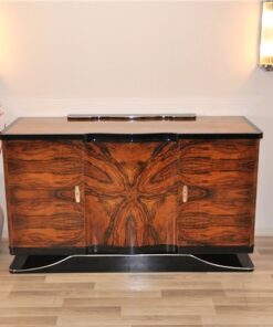 Art Deco, Sideboard, walnut wood, curved, shaped, great shape, unique wood, living room furniture, storage space, highgloss