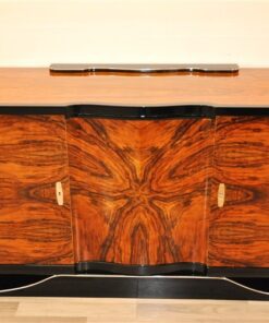 Art Deco, Sideboard, walnut wood, curved, shaped, great shape, unique wood, living room furniture, storage space, highgloss