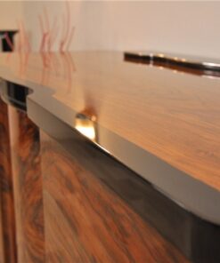 Art Deco, Sideboard, walnut wood, curved, shaped, great shape, unique wood, living room furniture, storage space, highgloss