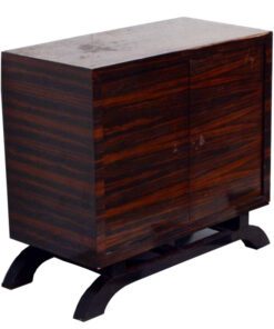 art deco commode, palisanderwood, u-formed foot, plenty of storage space, two doors, wonderful veneer, living room furniture