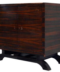 art deco commode, palisanderwood, u-formed foot, plenty of storage space, two doors, wonderful veneer, living room furniture