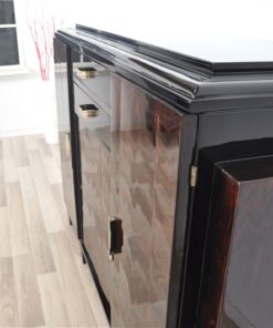 Art Deco, Sideboard, Highboard, Buffet, Pianolacquer, highgloss, refined, restored, beautiful, design, compact, measurements, living room