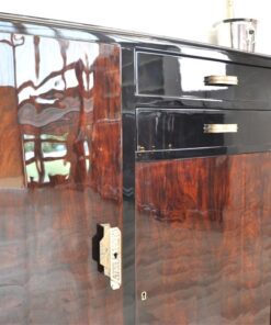 Art Deco, Sideboard, Highboard, Buffet, Pianolacquer, highgloss, refined, restored, beautiful, design, compact, measurements, living room