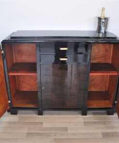 Art Deco, Sideboard, Highboard, Buffet, Pianolacquer, highgloss, refined, restored, beautiful, design, compact, measurements, living room