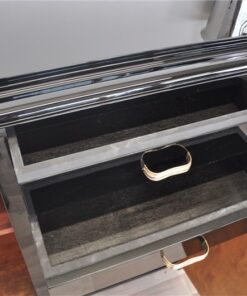 Art Deco, Sideboard, Highboard, Buffet, Pianolacquer, highgloss, refined, restored, beautiful, design, compact, measurements, living room