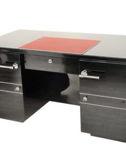 french, art deco, desk, great details, design, shelve, alcantara leather, pianolacquer, chromelines, chrome handles, office furniture