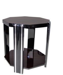 Art Deco, design, style, side table, coffe table, macassar, veneer, octagonal tabletop, furniture, living room, luxurious