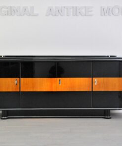 Art, Deco, Sideboard, Maple Application, furniture, Buffet, doors, drawers, black, high gloss, storage, luxury, high end, chromebars
