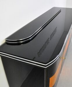 Art, Deco, Sideboard, Maple Application, furniture, Buffet, doors, drawers, black, high gloss, storage, luxury, high end, chromebars
