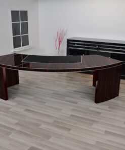 Bauhaus, XXL Desk, Large, USA, furniture, veneer, macassar, office, leather, design, luxury, half round, body shape, florida