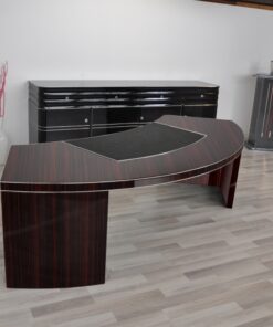 Bauhaus, XXL Desk, Large, USA, furniture, veneer, macassar, office, leather, design, luxury, half round, body shape, florida