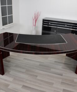 Bauhaus, XXL Desk, Large, USA, furniture, veneer, macassar, office, leather, design, luxury, half round, body shape, florida