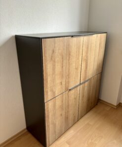 Highboard inkl. Safe. Eiche/ Anthrazit