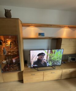 Wohnwand massiv Kiefer mit Beleuchtung