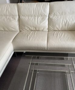 Weißes Ledersofa