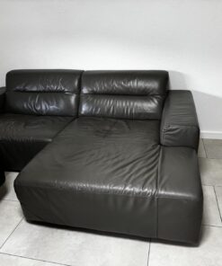 Couch Snooge Gann Grau Echtleder