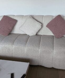 Weißes 3-er Sofa (Textil - Teddy)