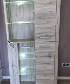 Wohnzimmerschrank Sandeiche beleuchtet