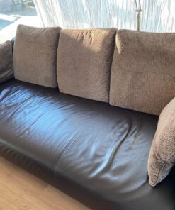 Rolf Benz Sofa Model 6300 in Leder, braun inkl. Otomane