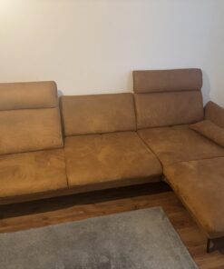Couch L-Form neuwertig Farbe Konjak Microfaser